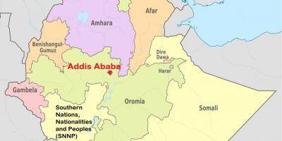 אדיס אבבה אתיופיה מפת העולם
