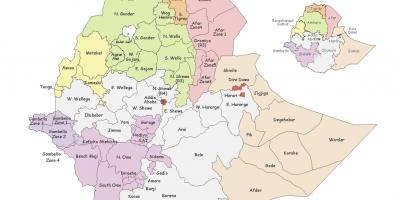 אתיופי המפה לפי אזור