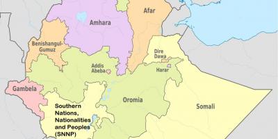 אתיופיה אזורי הברית מפה