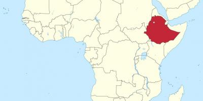 מפה של אפריקה מראה אתיופיה