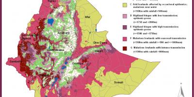 מפת אתיופיה מלריה